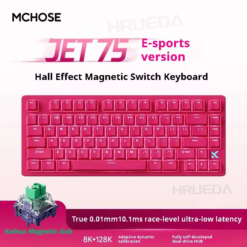 MCHOSE Jet 75 Hall Effect مفتاح مغناطيسي لوحة مفاتيح الألعاب أغطية مفاتيح توبوغرافية Kailh مفتاح إله مغناطيسي مخصص قابل للتبديل السريع
