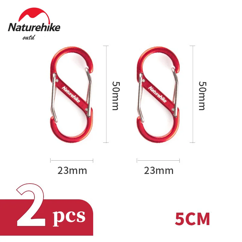 Naturehike S-förmige Bergsteigerschnalle Camping Aluminium Hängeschnalle Camping Rucksack Schnalle Multifunktionaler Schlüsselanhänger