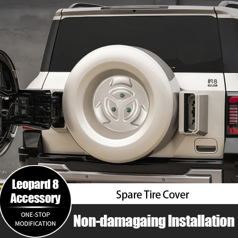 

For BYD Leopard 8 Spare Tire Cover Full Cover ABS Spare Tyre Wheel OEM Style Rear Door Tire Protection Shell Car Accessories