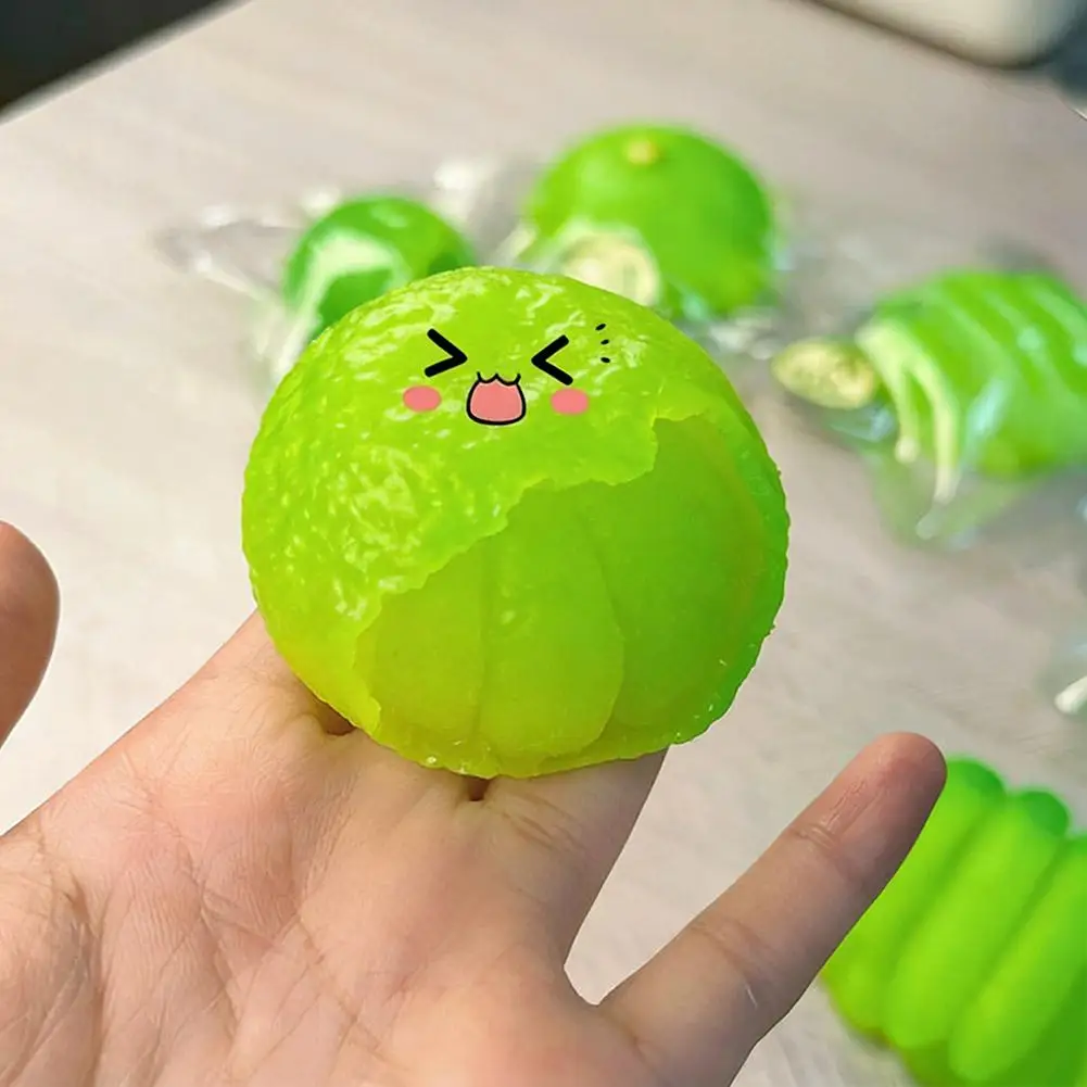 Orange Pinch Super Soft Mud Version Decompression Toy Ball Peeling Orange Pinch Music Slow Rebound Creative Orange Pendant 1pcs