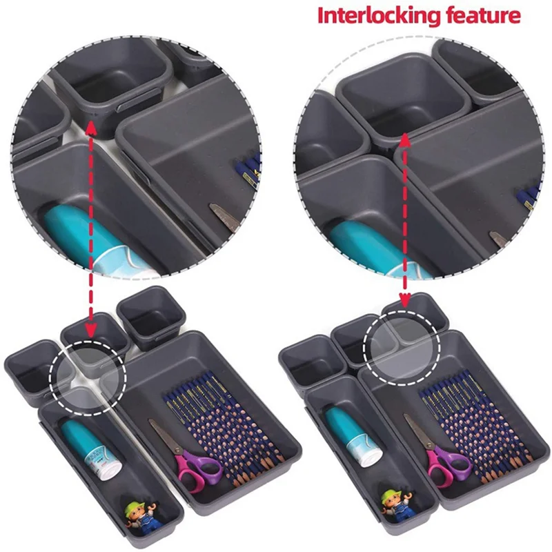 Sensitive 24 PCS Desk Drawer Organizer Tool Box Organizer Junk Drawer Organizers For Office