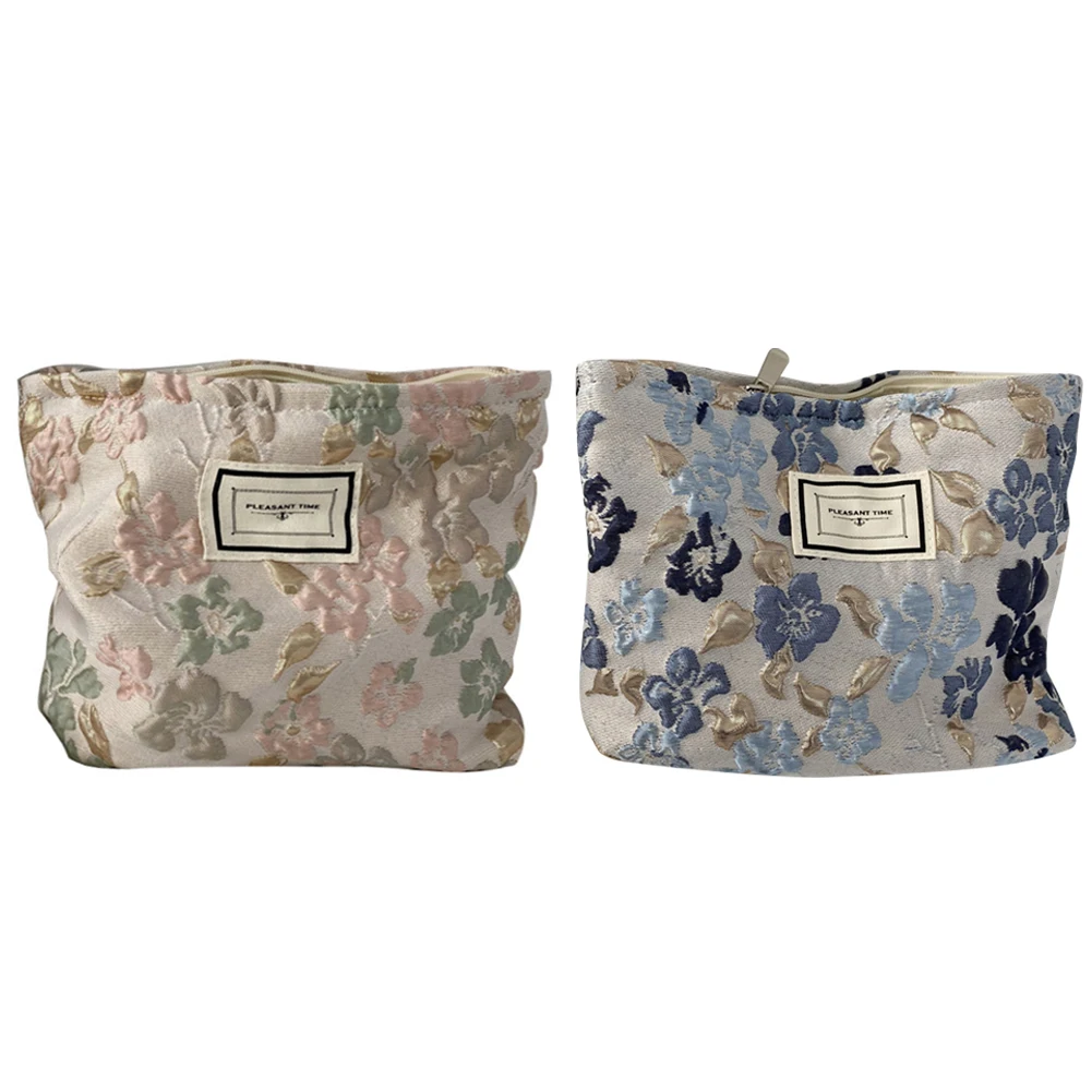 

Relief Flowers Makeup Pockets Large Capacity Simple Mobile Phone Bag Portable Multi-function Fashion Casual for Weekend Vacation