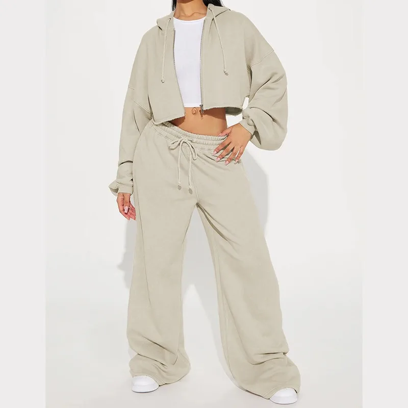 Foreign Trade Women's Fashion Comfort Long-sleeved Sporty Casual Sweatshirt Set Spring and Autumn's New European and American