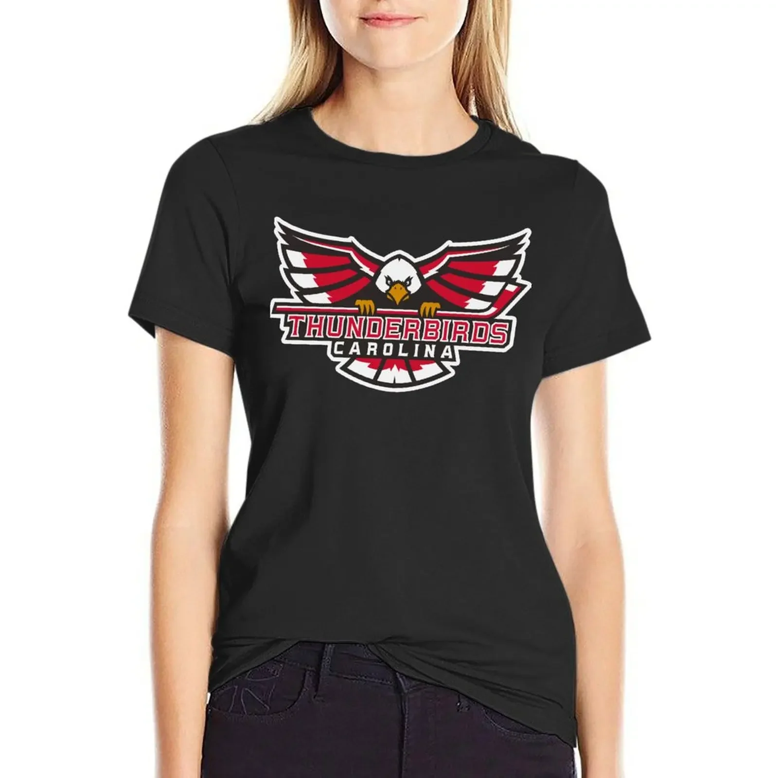 

Carolina Thunderbirds T-Shirt summer tops plus size tops funnys Women's cotton t-shirt