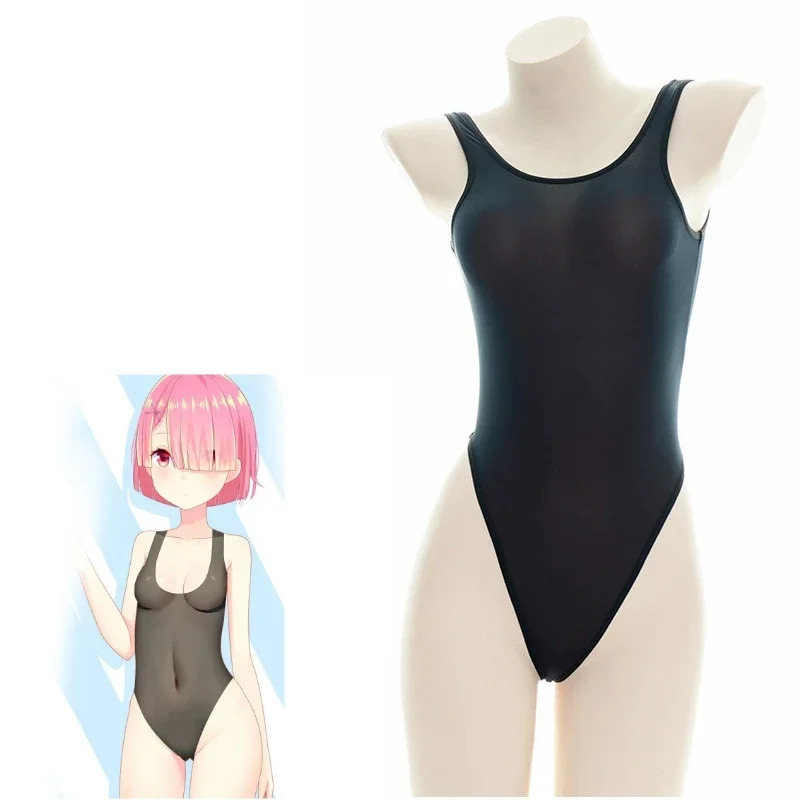 Anime Student Translucent One-piece Swimsuit Thin Japanese Women\'s Tight Bodysuit Sexy Swimwear School Girls Costume Cosplay