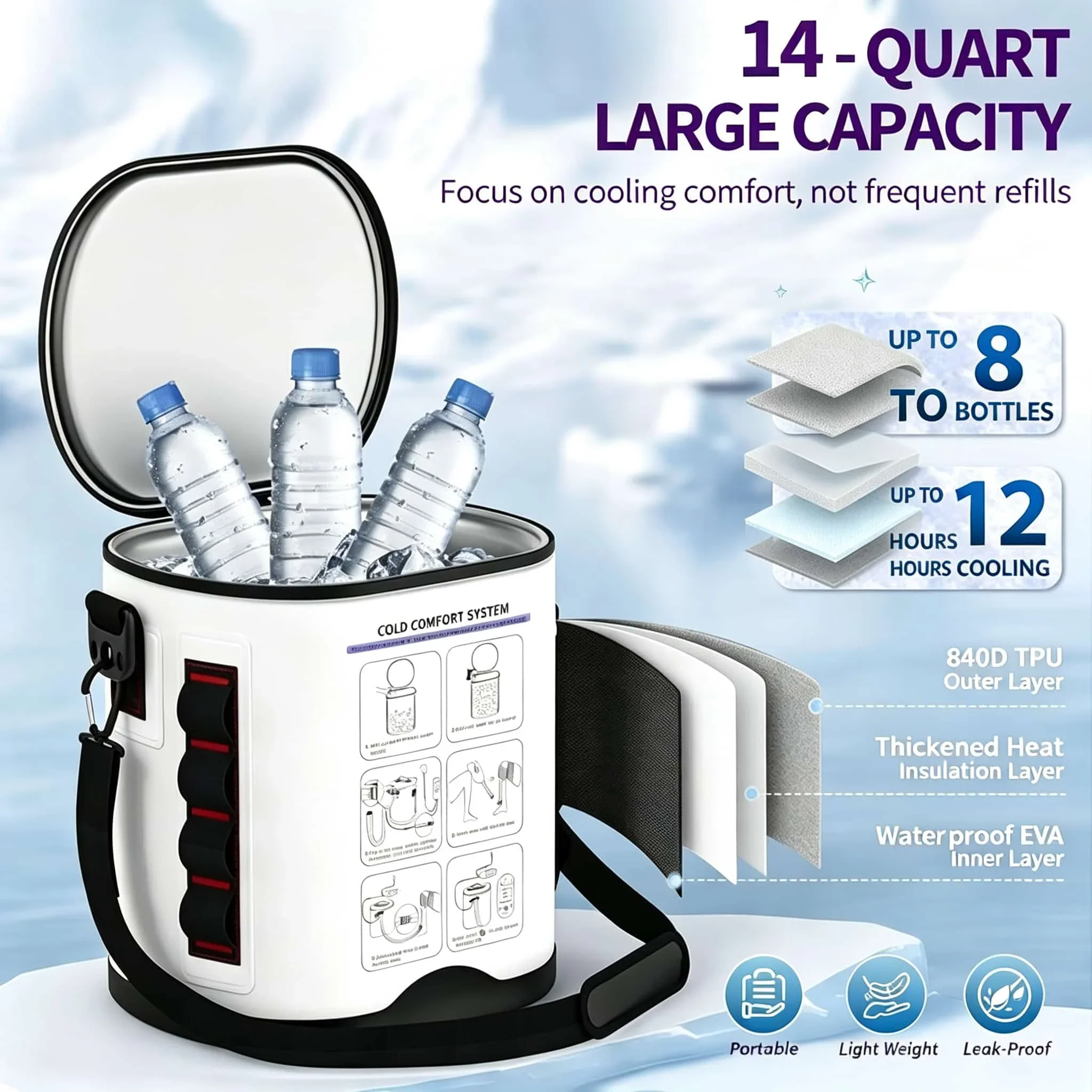 Shoulder Cold Therapy Machine Ice Water Circulation Compression Pad Recovery System with DigitalTimer Adjustable Flow Speed Home