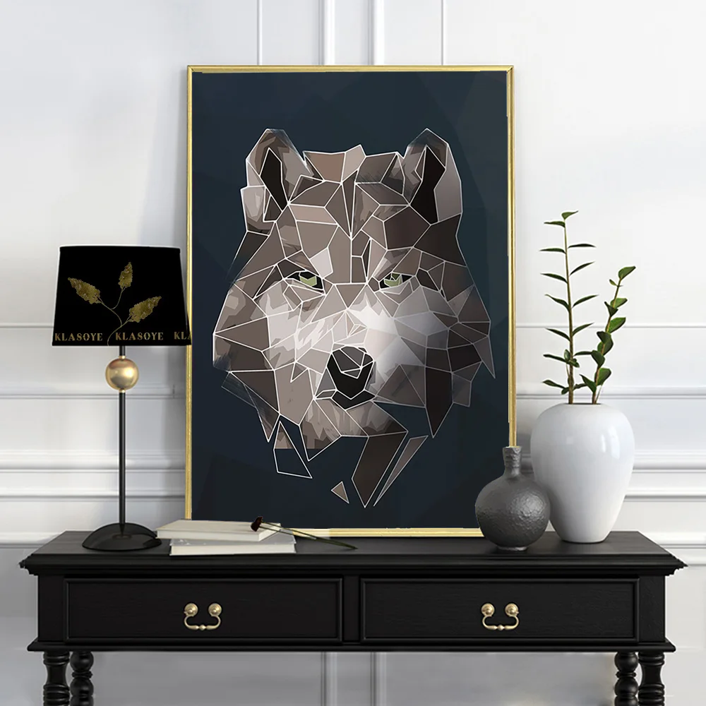 Animal Head Abstract Art Print Poster Wolf Lion Bear Fox Wall Picture Modern Personalize Living Room Home Decor Canvas Painting