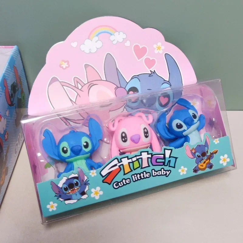 3pcs Disney Stitch Cute Cartoon Eraser, Student School Stationery, Holiday Gift for Kids & Fashion Girls