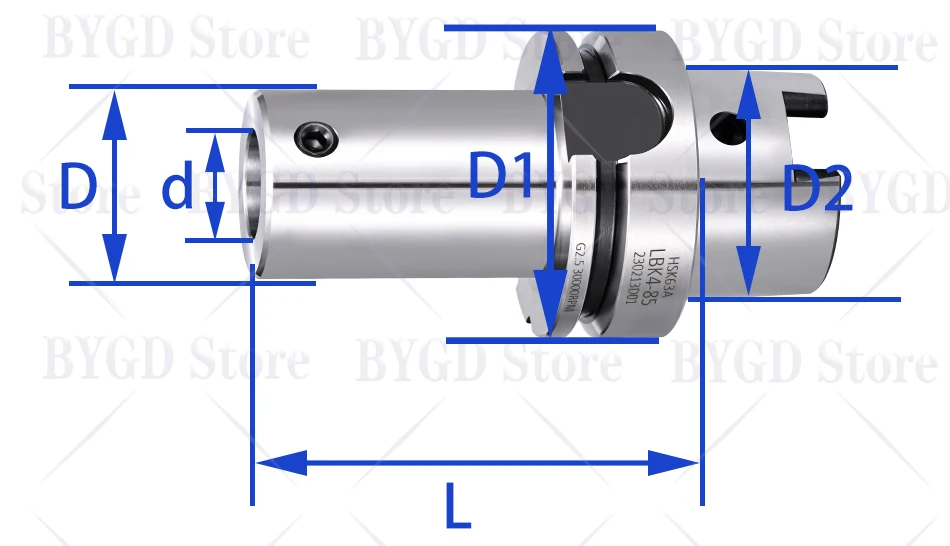 BYGD HSK HSK63A LBK Werkzeughalter HSKA63 LBK1 LBK2 LBK3 LBK4 LBK5 LBK6 passend zu TCT RBH EWN SDJ Werkzeughalter, Lochwerkzeughalterung, Werkzeug. – Detail 1