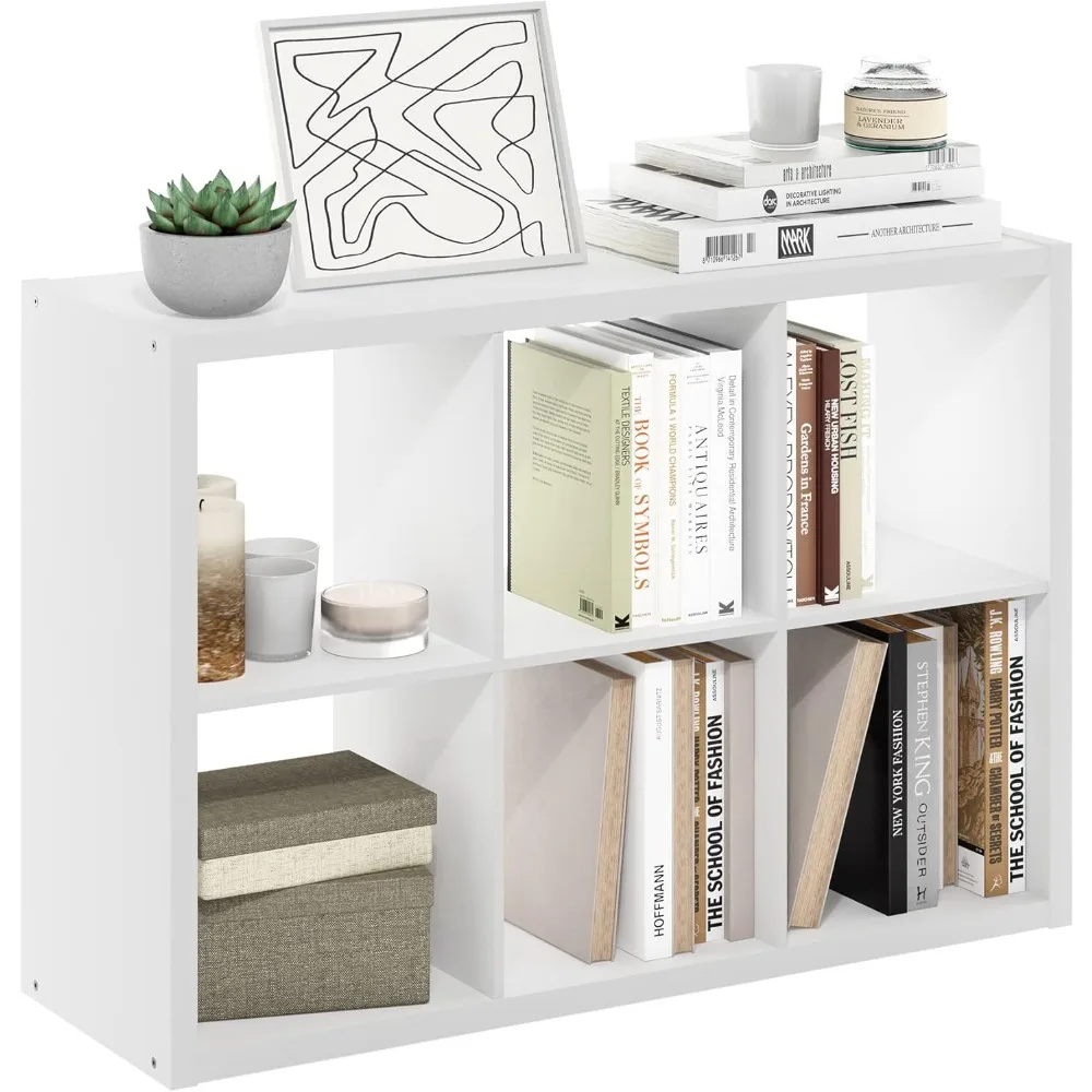 

Cubicle Open Back Decorative Cube Storage Organizer, 6-Cube, White