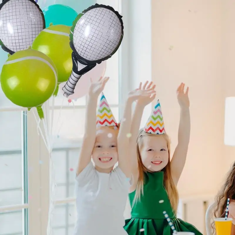 Inflatable Tennis Decoration Ball Aluminum Foil Party Decorative Balloons Birthday Decorations Baby Shower Birthday Party Suppli