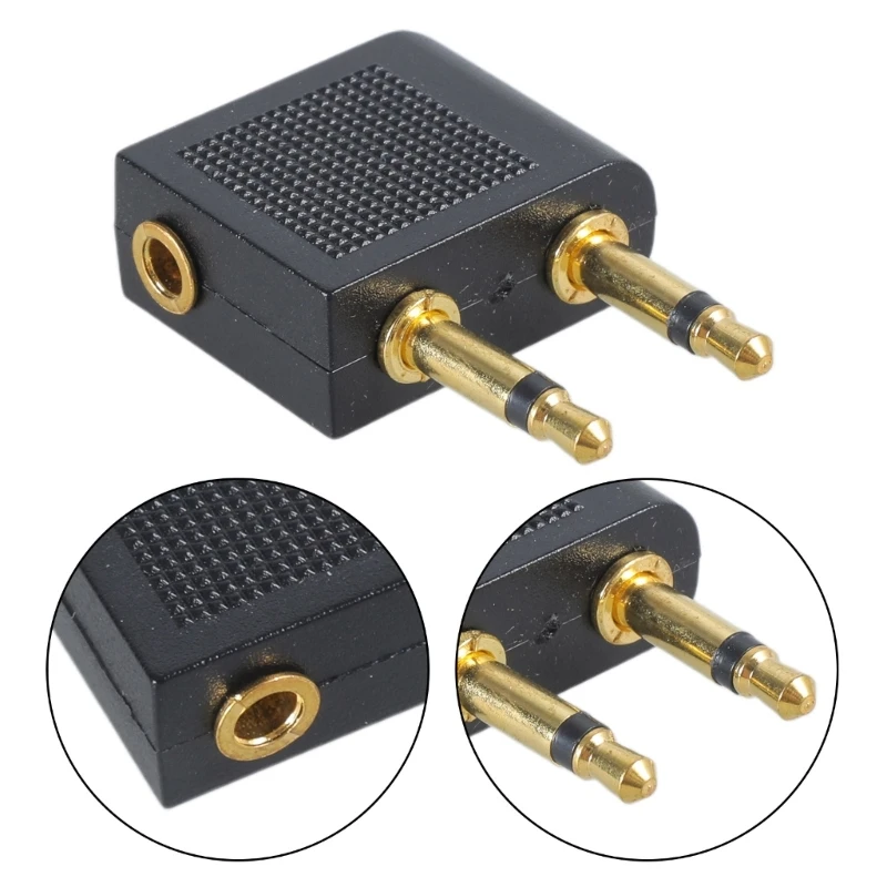 Headphones Adapter Airplane Airline Travel Headphone Jack Audio Adapter Converter Plug 3.5mm Jack Headset Connector