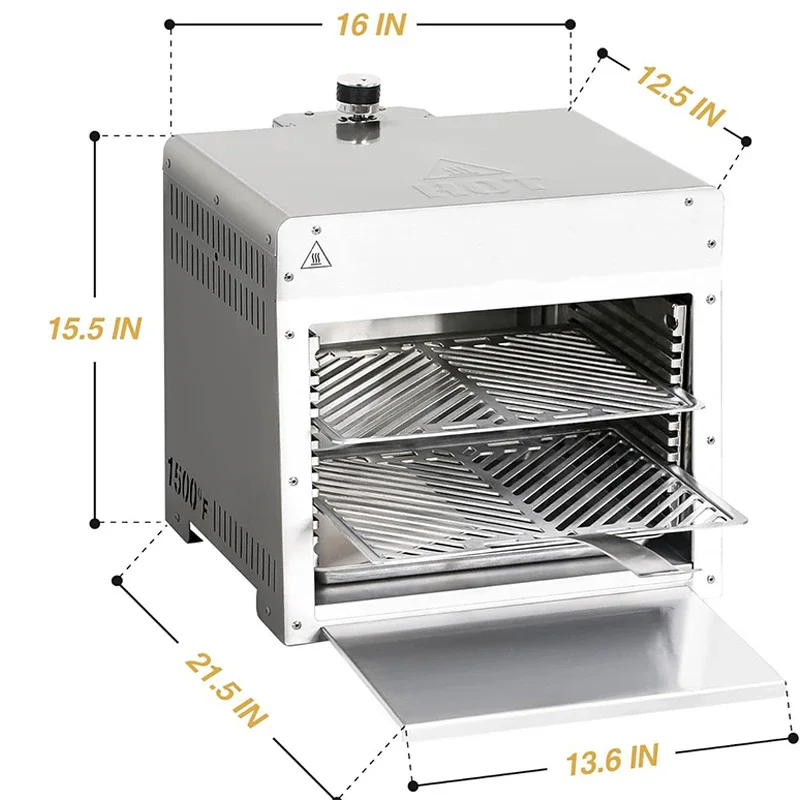 Grelha infravermelha portátil do gás propano da grelha, grelha de cozimento rápido da mesa de aço inoxidável de 1500 graus