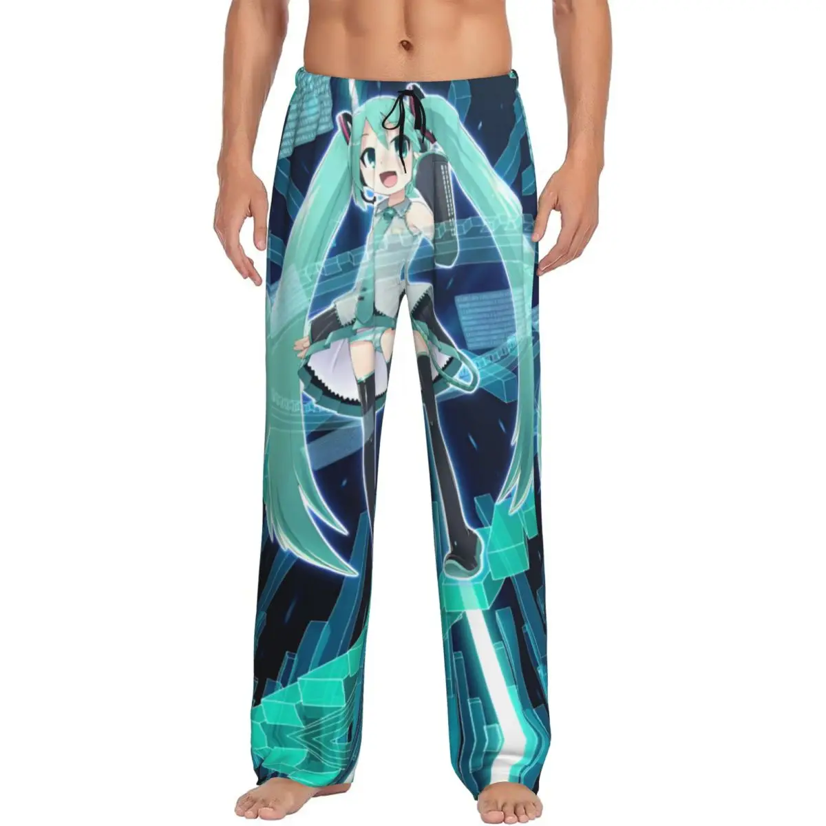 

Мужские пижамные штаны с индивидуальным принтом H-Hatsunes, с карманами, с изображением певицы Мику, музыкального мультфильма, аниме, для сна