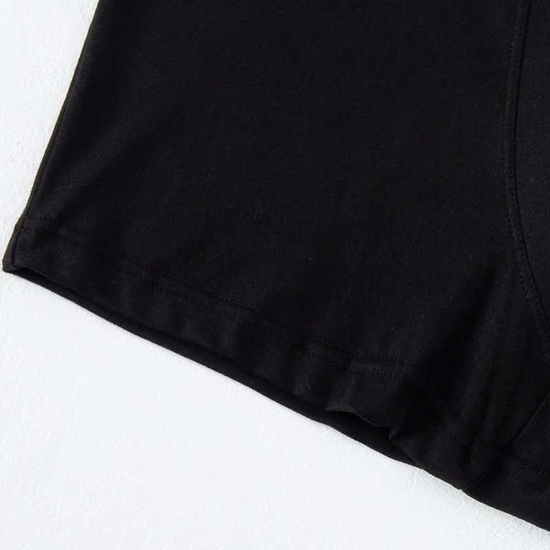 4/10 Herren Jugend Vier Jahreszeiten Schwarze Einfarbige Trendige Elastische Taille Buchstaben-Flachkanten-Shorts Sport Quadrangle-Shorts – Detail 22