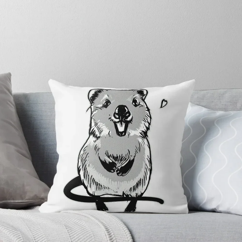 

Happy quokka Throw Pillow Decorative pillow case pillows decor home pillow