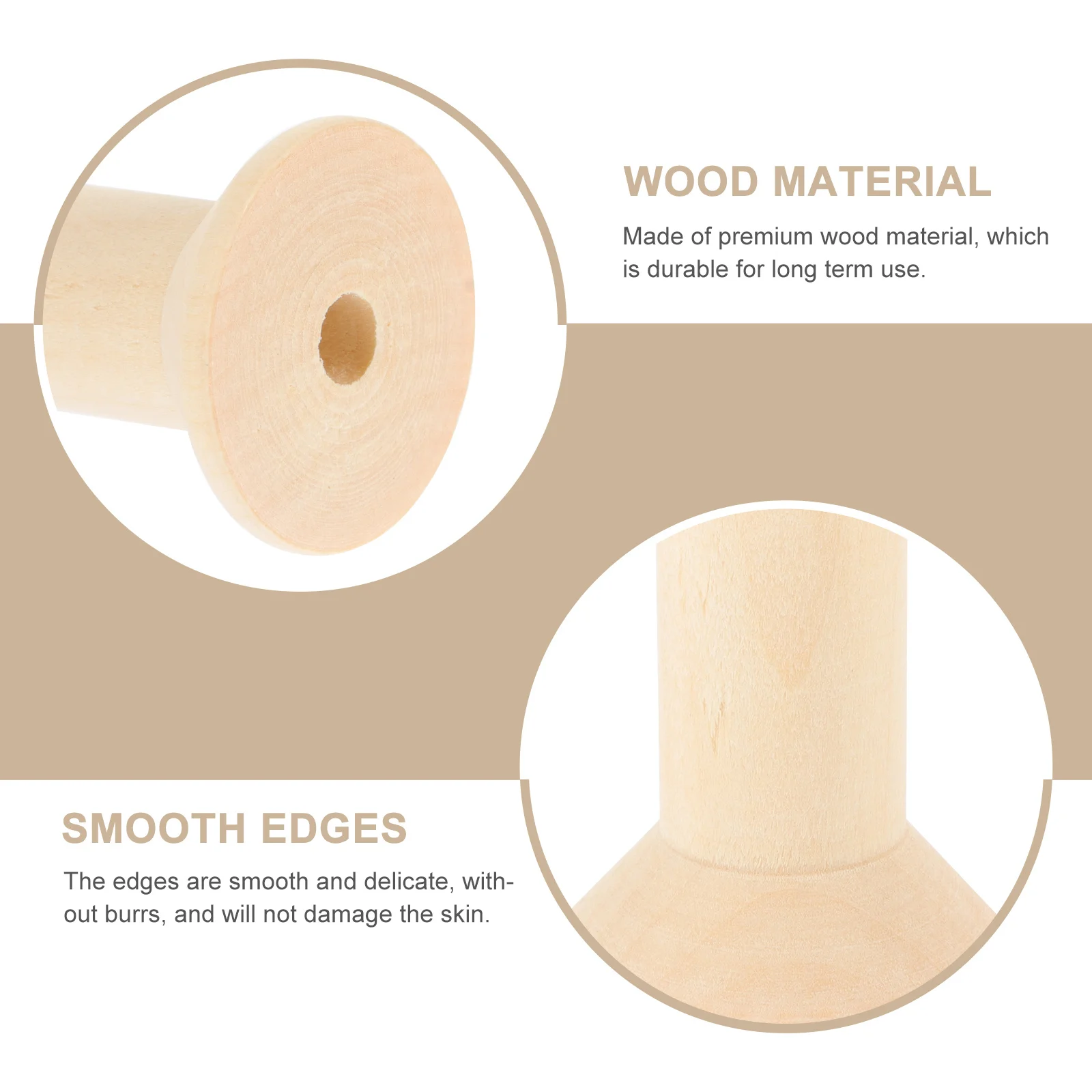 

5Pcs Wood Thread Spools Natural Wooden Bobbins for Sewing Embroidery Winding Supply Wood Winding Spools