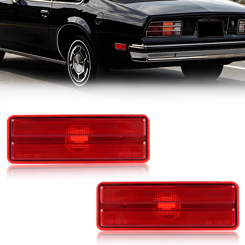 2Pcs Rear Reflector Light Side Marker Light Fender Light Turn Signal Light Cover For 1976 1977 1978 1979 1980 Pontiac Sunbird