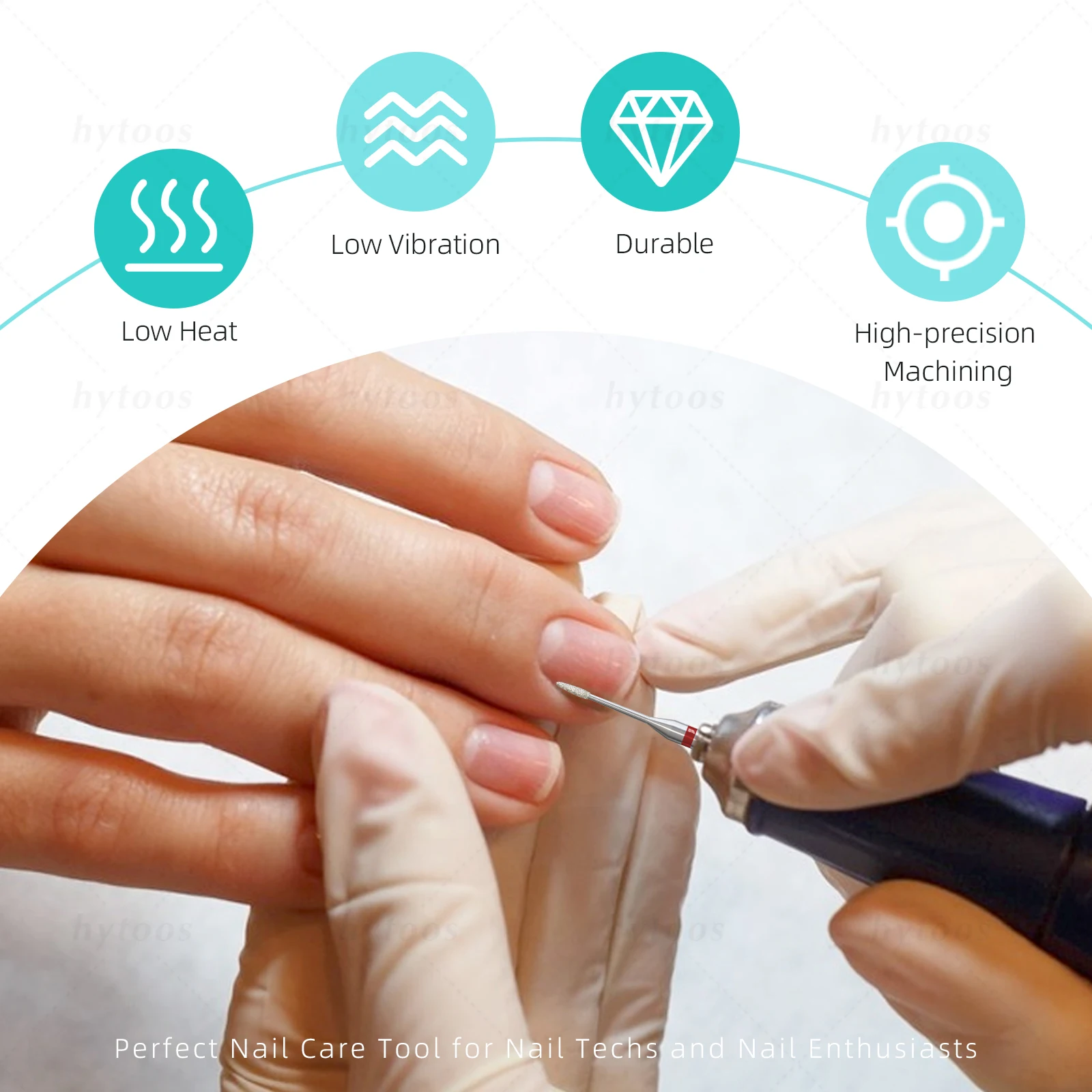 HYTOOS Mini cône diamant cuticule forets à ongles forets russes pour ongles sécurité professionnelle ongles outil de nettoyage de peau morte