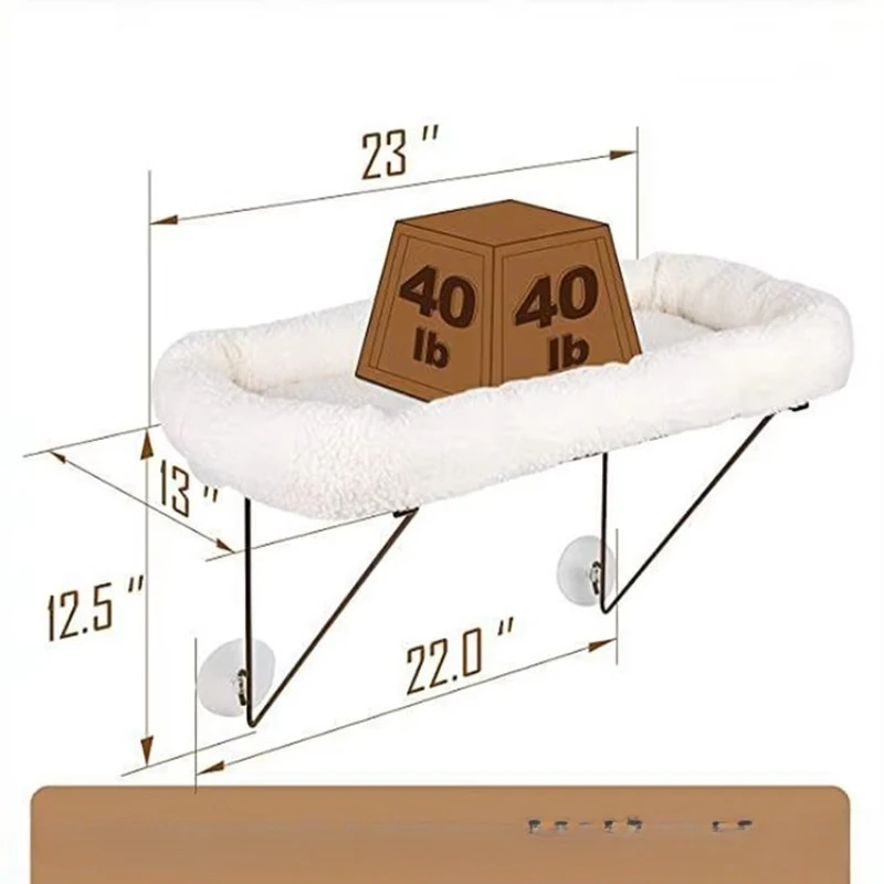 Comfort cat hammock metal frame hanging cat window hammock removable warm pet bed