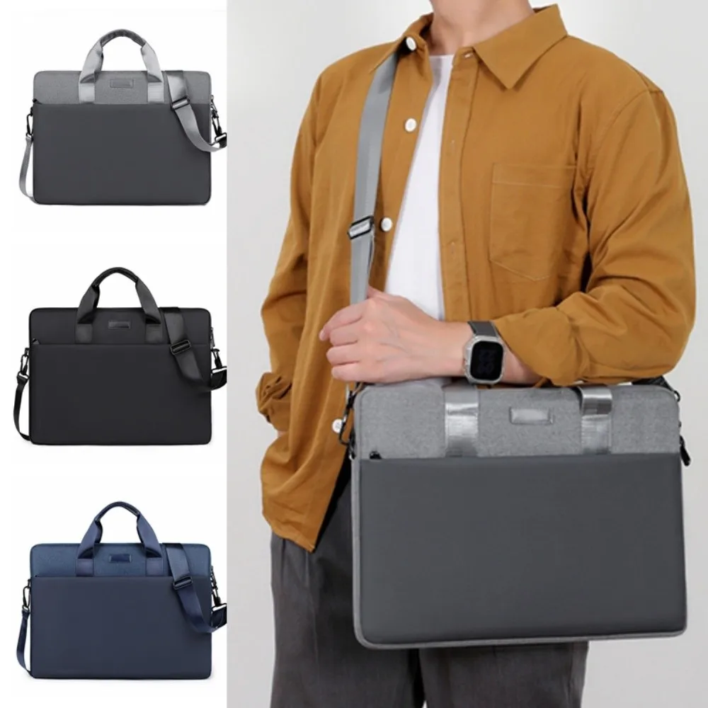 With Shoulder Strap Portable Laptop Bags with Handle Wear-resistant Business Laptop Bag Shockproof Simple Laptop Shoulder Bag