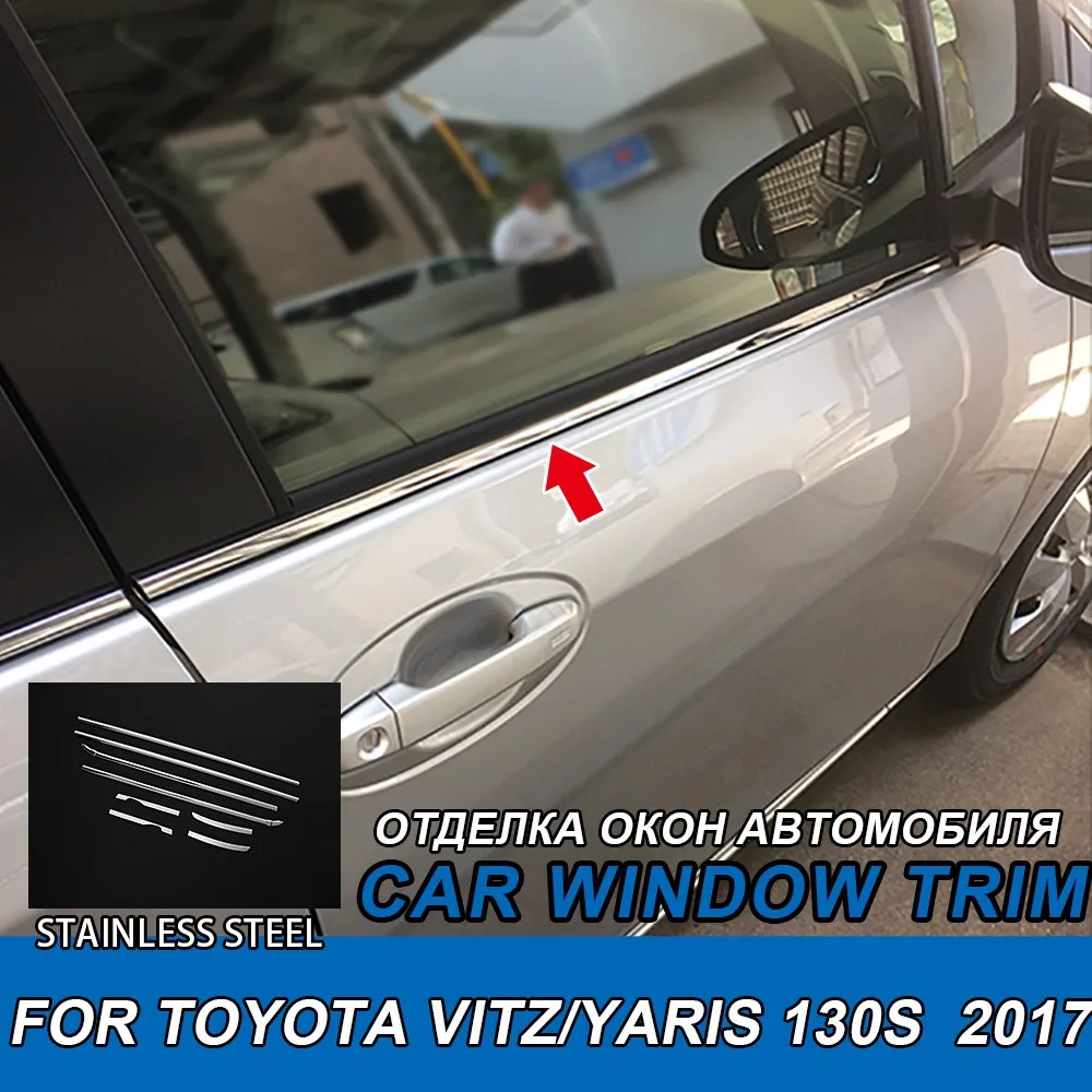 

8 шт., накладки на окна из нержавеющей стали для Toyota Vitz/Yaris 130s 2017 2018