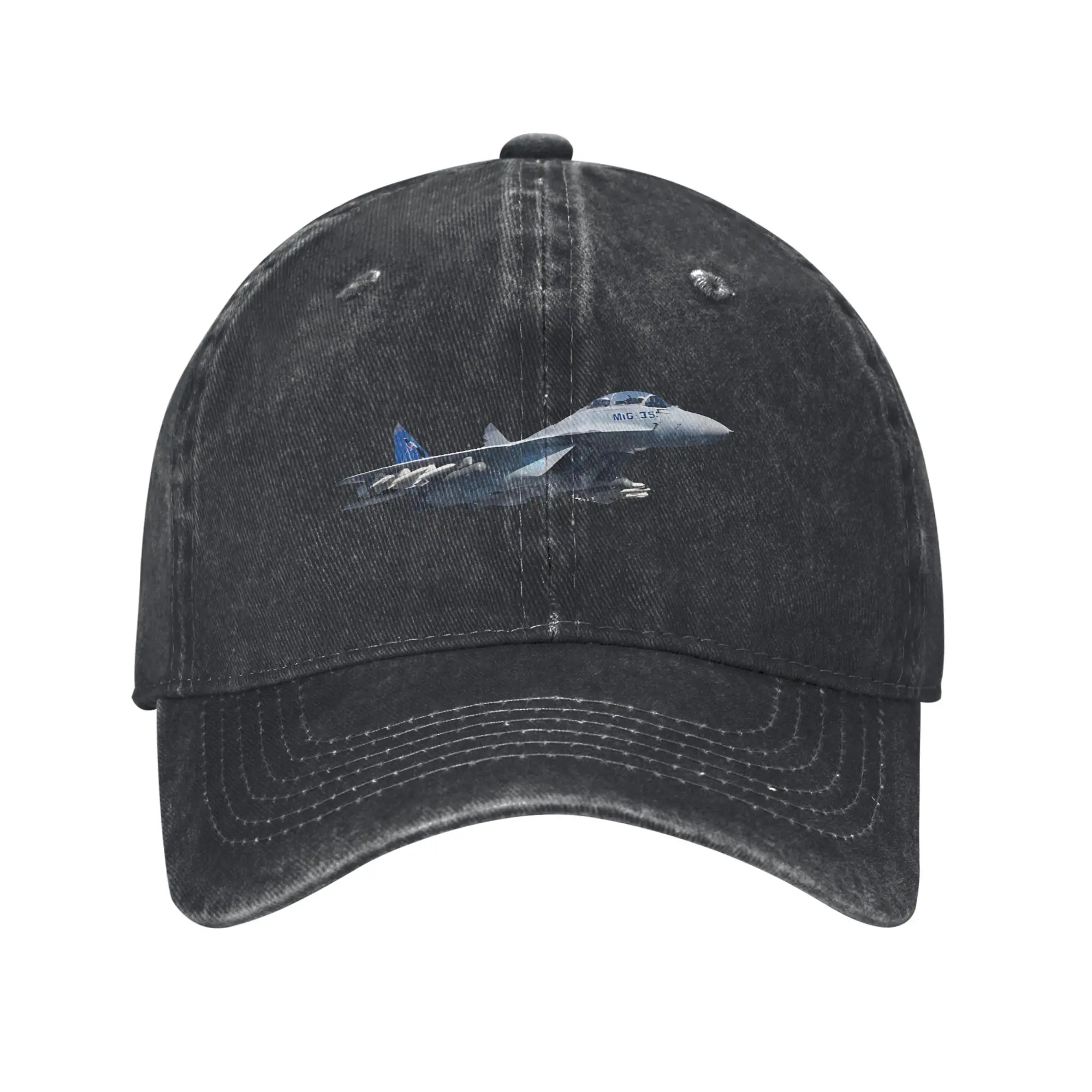 Summer Mikoyan MiG 35 Fulcrum F Fighter Jet ascending Russian Air Force Baseball Cap Sun Washed Trucker Hat Unisex Baseball Caps