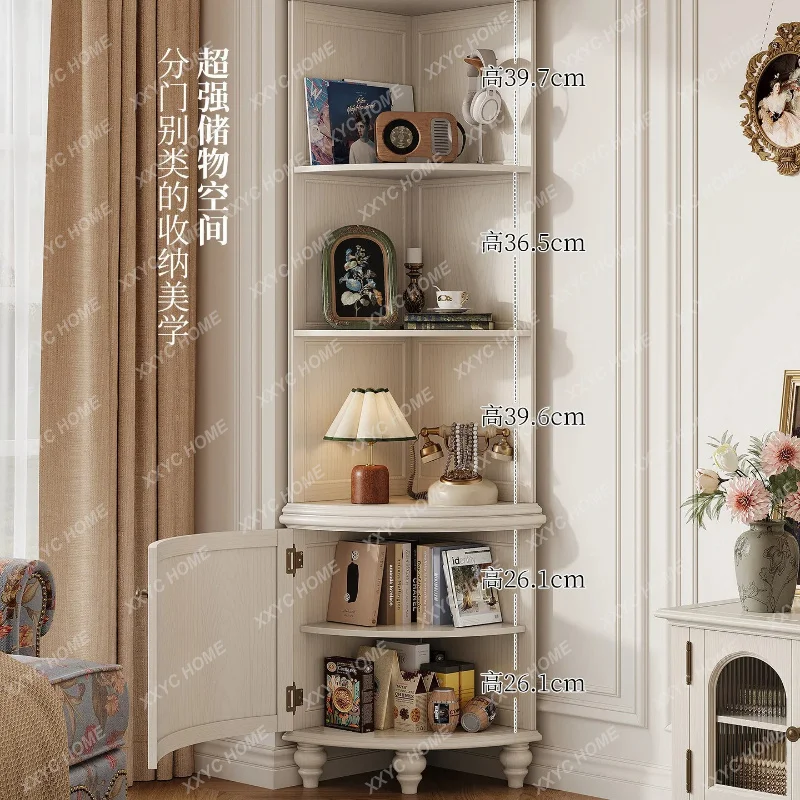 

L white solid wood corner cabinet, corner storage locker, cream wind corner storage, dining side cabinet