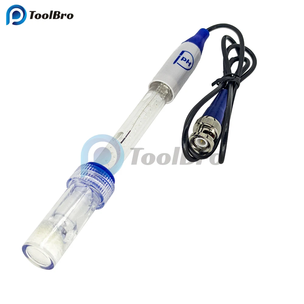 Sonda de Sensor de Eletrodo de Vidro ph Conector Bnc 212 ph ag Agc1 para Ácido Forte Soluções Médias Orgânicas Alcalinas E7503