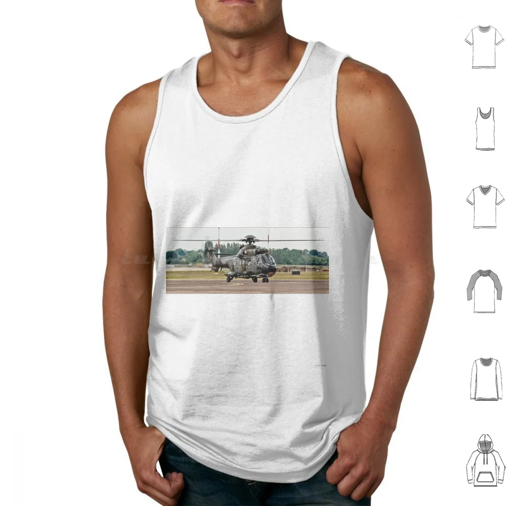 T-314 Aerospatiale As.332 Of The Swiss Air Force Tank Tops Print Cotton T 314 Chopper Helicopter Military Swiss Swiss Air
