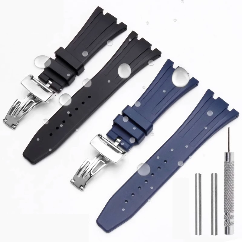 Silicone Watch Straps 26mm 27mm Watchband For AP 15400 15202 15500 15703 26470SO Royal Oak Offshore Men's Sports Rubber Bracelet