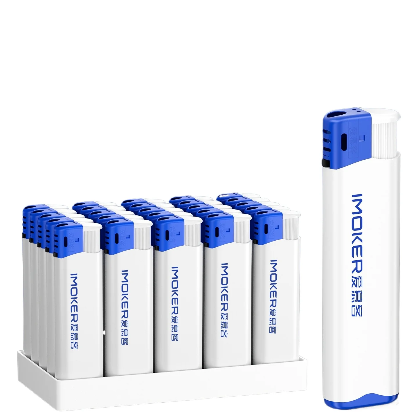 50/100PC Open Flame Butane Lighters, Custom Logo Advertising Gas Lighter, Smoking Gadget as Holiday Gift for Supermarket Retail