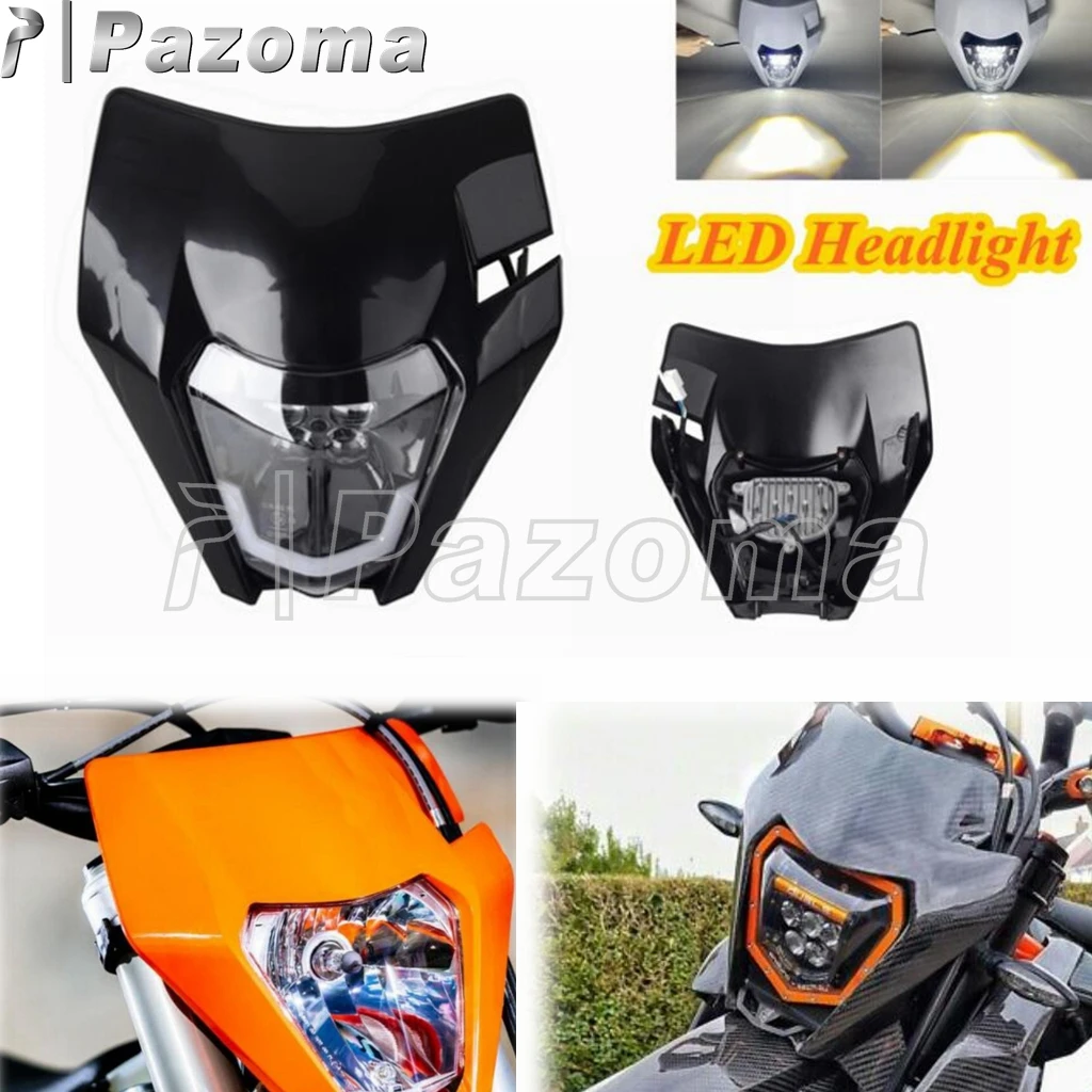 Dirt Bike Motorcycle Head light LED Headlights Universal E8 E-mark For FC FE TC TE 250 2014-2020 TX300 FX350 450 690 Enduro R EU