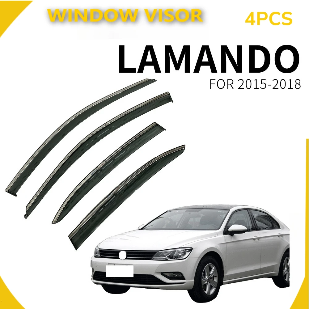 4PCS Durable Window Visor Rain Guard Deflector For VW Lamando 2015-2018