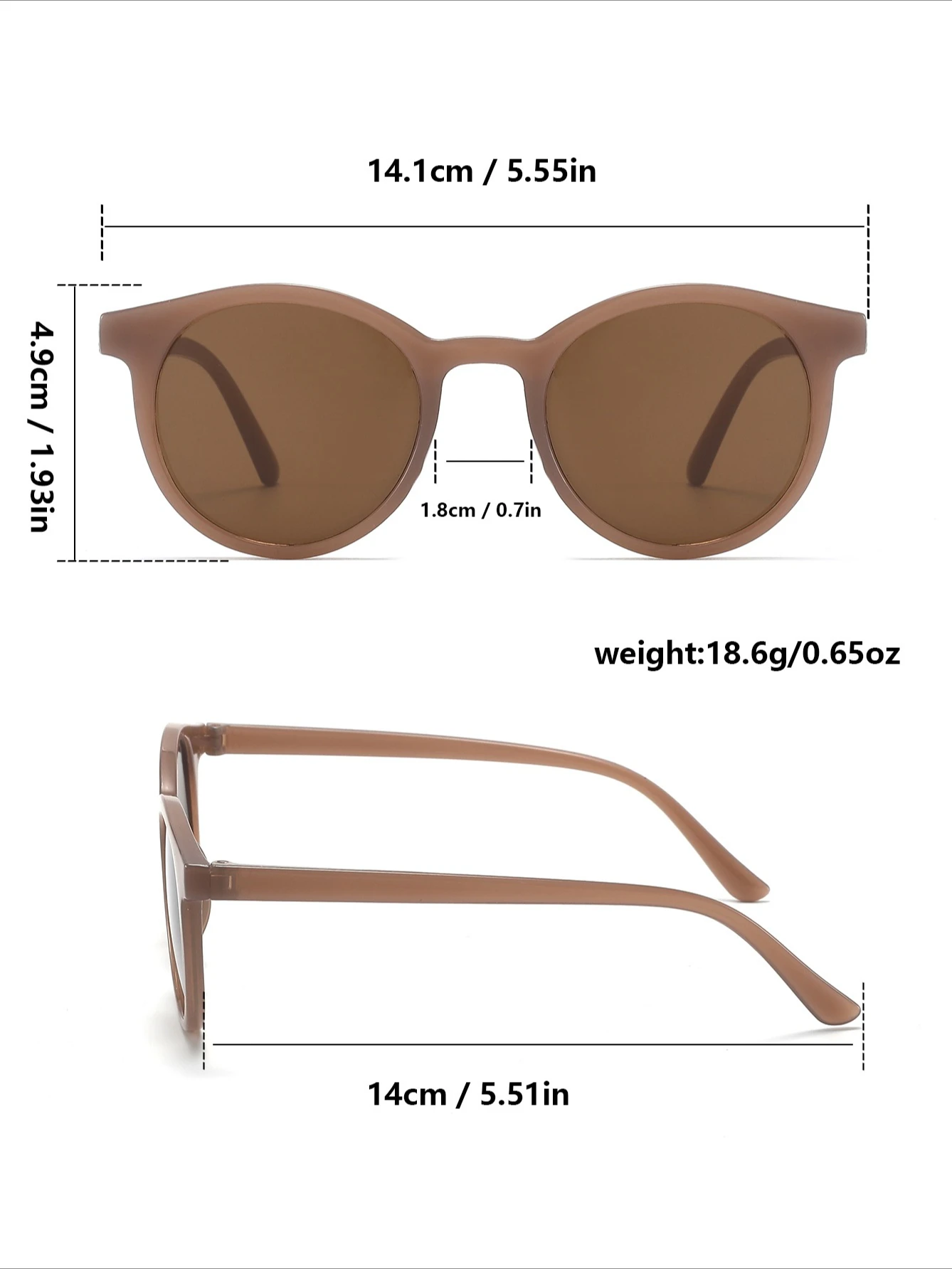 نظارات شمسية كلاسيكية بإطار دائري بلون هلامي للجنسين