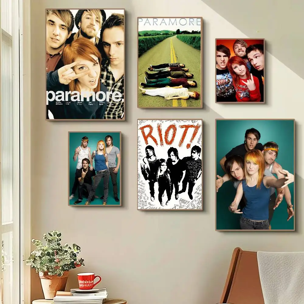 Band Paramore Anime Poster Waterproof Wall Art Sticker For Bar Living Room Vintage Room Decor Print Gift