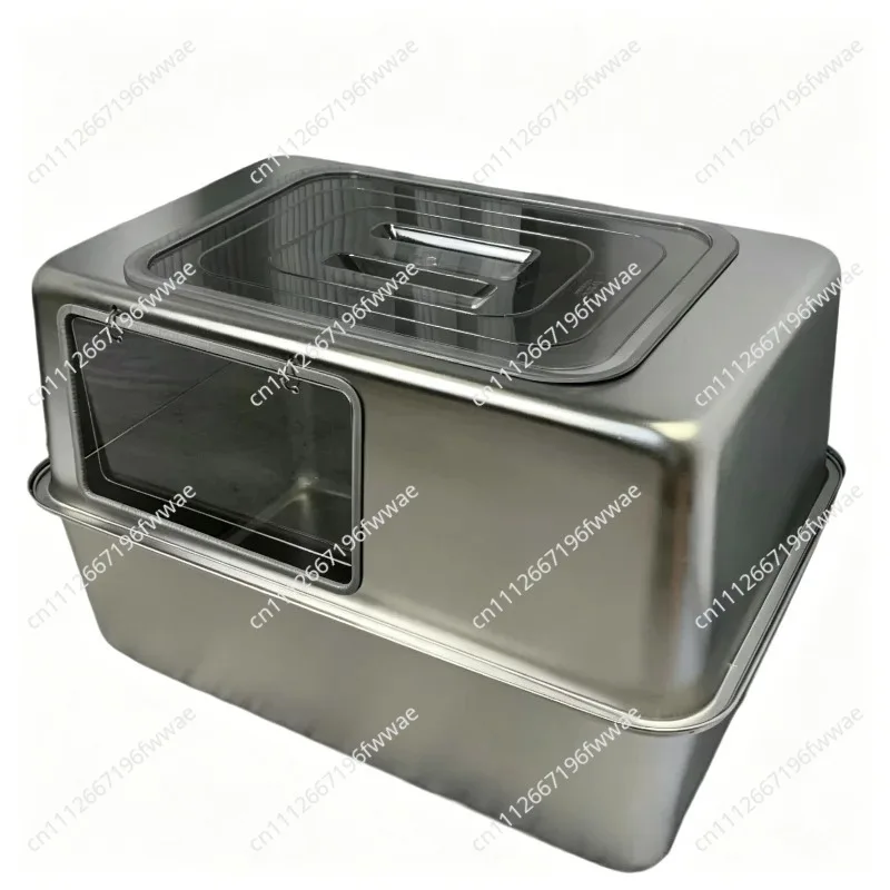 All stainless steel cat litter basin oversized 60cm anti-splash shit basin large capacity oversized giant Maine 70cm