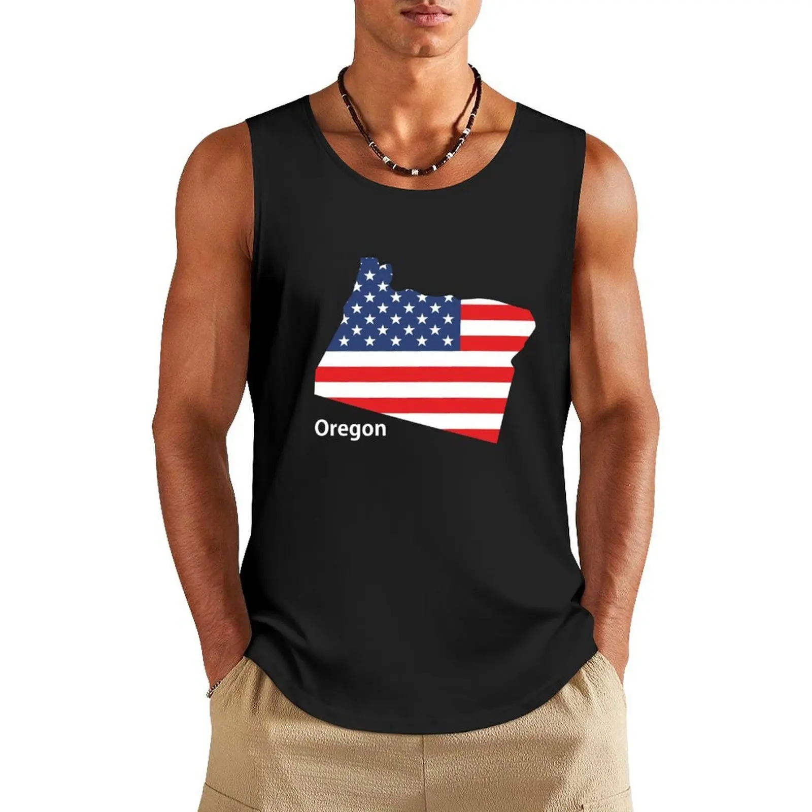 

Oregon Flag Tank Top sleeveless tshirts for men Man clothes for gym quick-drying t-shirt Sportswear for men