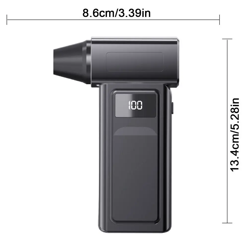 130000 RPM Handheld Turbo Violent Fan Illumination Digital Display Powerful Dust Blower Rechargeable High-Speed Brushless Motor