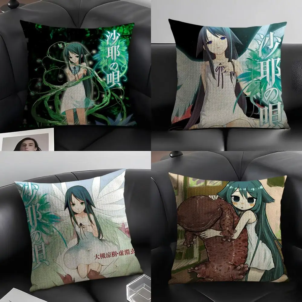 

AnimeThe Song of S-Saya Pillow Case Natural Linen Organic Fabric Double-Sided Printing Breathable Perfect Gift for Decor