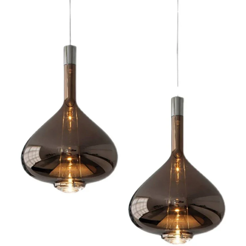 Nordic restaurant coffee shop model room creative post-modern simple bedside glass single head chandelier