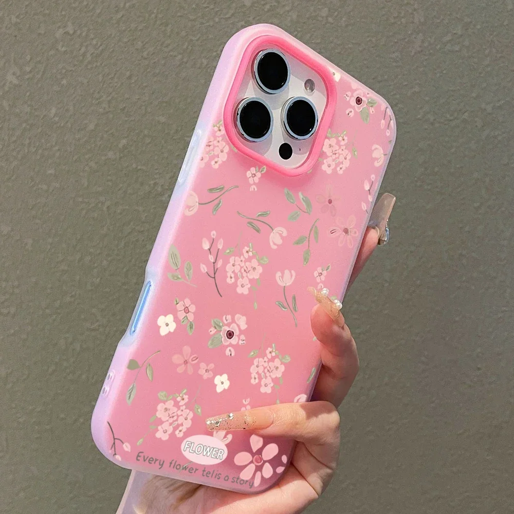 Étui de téléphone mignon et doux à motif floral rose pour Redmi 10 11 12 13 14 4G Xiaomi Redmi Note 10 11 12 13 14 Pro 5G 14C 13C 15C