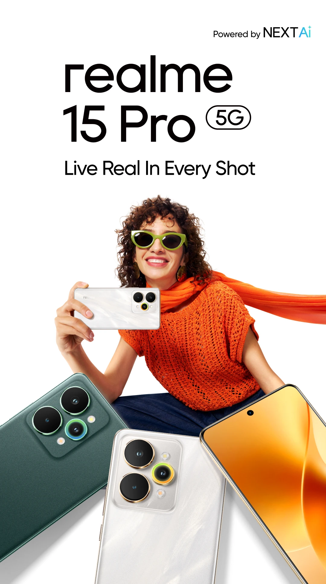 realme 15 Pro 5G Smartphone NFC Snapdragon 7 Gen 4 Chipset Triple 50MP Camera 6.8" 144Hz 4D Curve+ Display 7000mAh Battery 80W