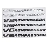 3D ABS Car Sticker V6 V8 KOMPRESSOR Word Rear Sign Emblem Badge Car Body Fender Rear Trunk Upgrade Version Accessories New