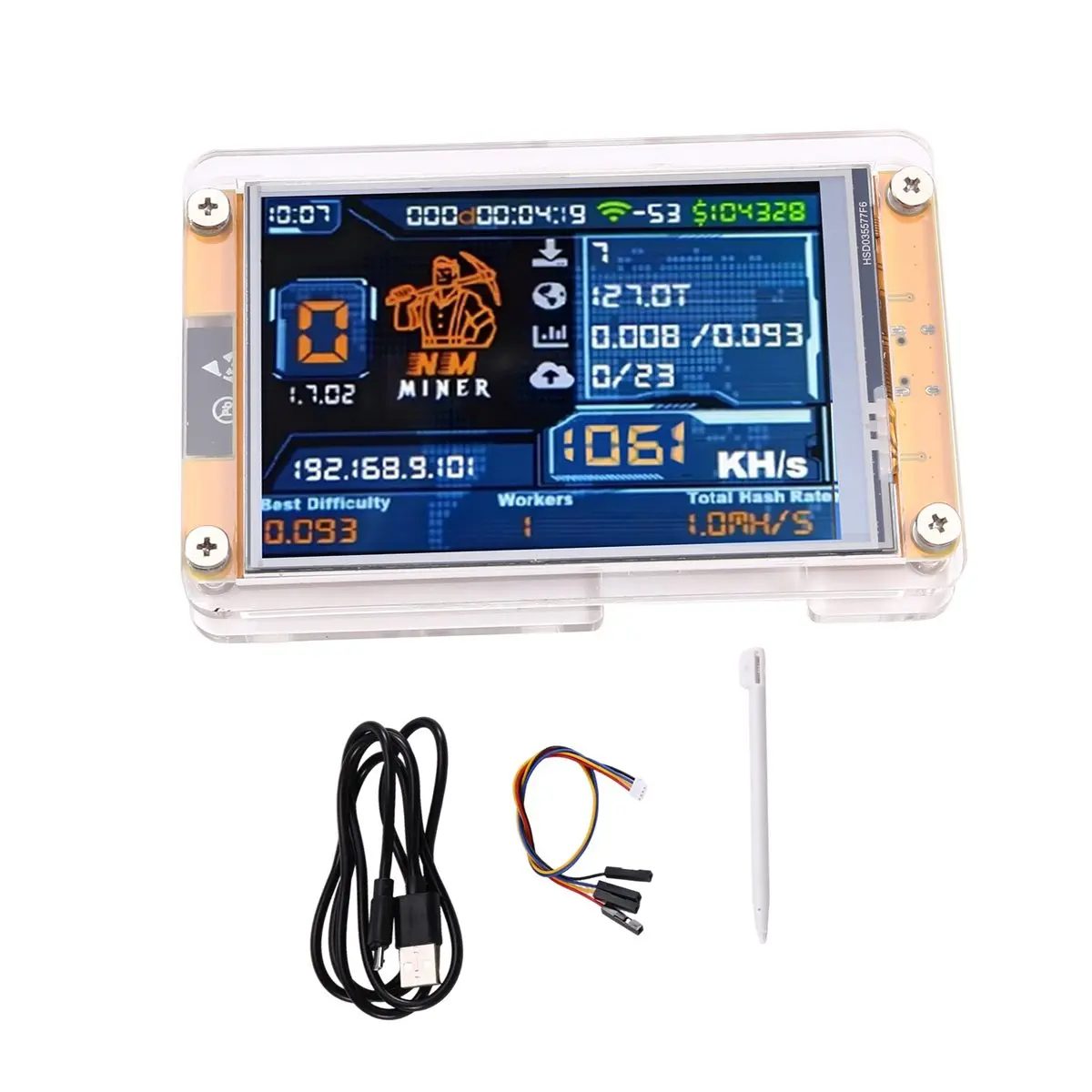 A86G NEW 1060KH/S Upgraded Harshrate 3.5 Inch Big Display Bitcoin Crypto Solo Lottery Miner