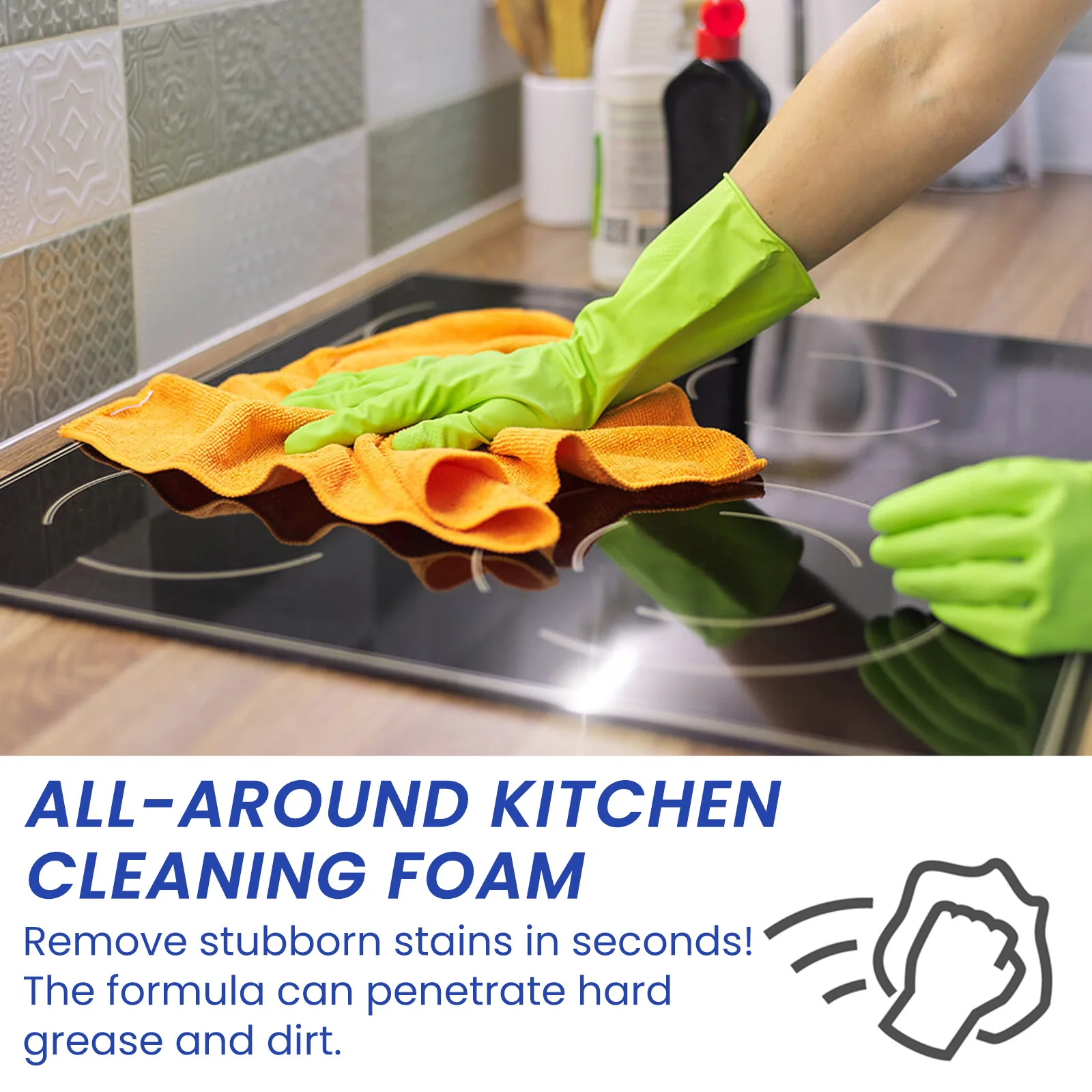Kitchen Grease Foam Cleaner Heavy Duty Cleaner Oil Stains Degreaser Grills Ovens Dirts Cleaning Household Bubble Cleaner Foam