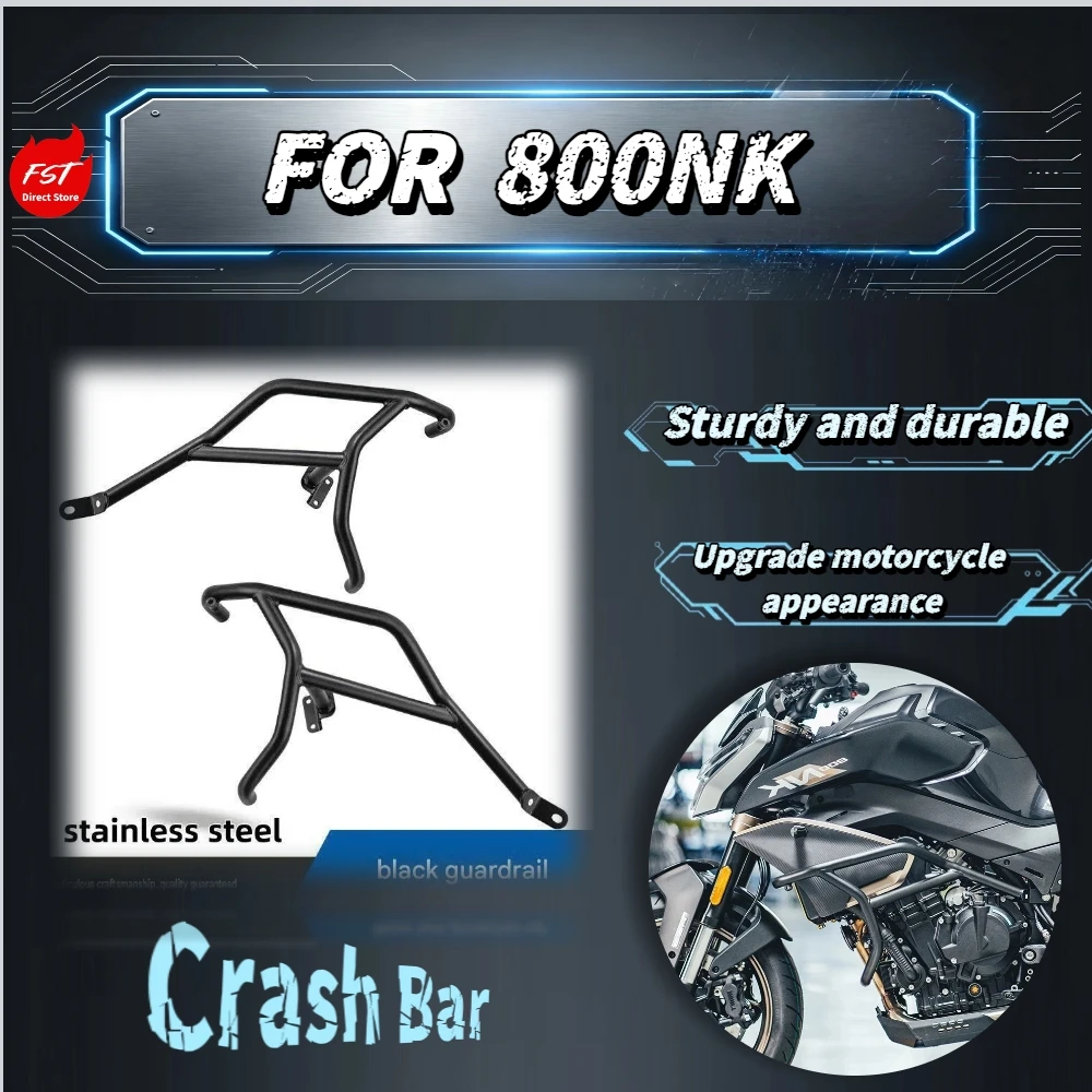 For 800NK Motorbike Black Stainless Steel Crash Bar Anti-Impact Fall Protection Frame Welded Structure Modification Accessories