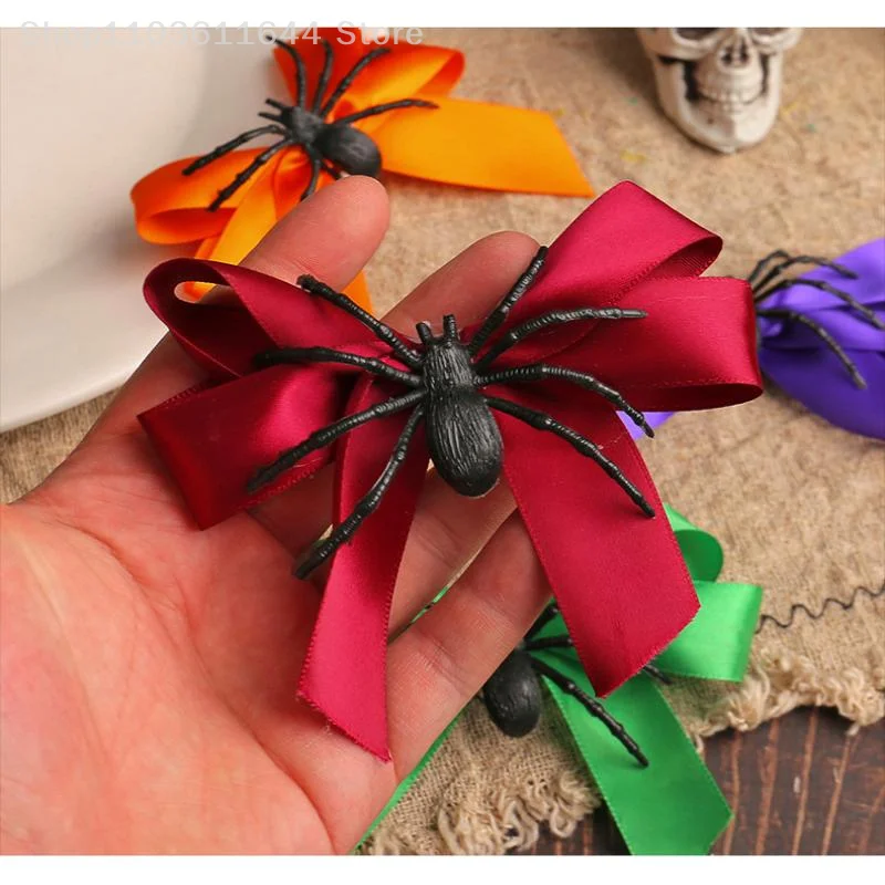 

1/4Pcs Spider Bow Hair Clips Bow Hairpin Accessories Personalized Side Clip For Halloween Party Festival