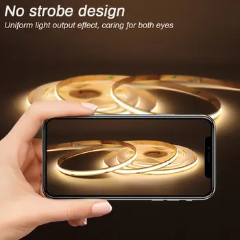 3mm 5mm COB LED燈帶 12V 24V 可調光 3000K 4000K 6000K 高密度柔性LED燈帶 家居裝飾 RA90 LED燈帶 10 最佳銷售 12伏LED燈條 - №2