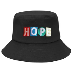 J Embroidered Hope World Bucket Hat On The Street Fisherman Hats Summer Women Sunshade Hat Gift For Fans